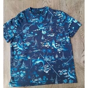 Polo Ralph Lauren Shirt polo t-shirt large Lg mens Fish Blue Sailfish